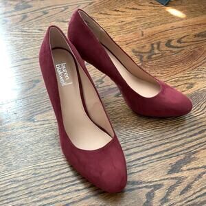 Lauren Blackwell Cecily Suede Burgundy High Heel Pumps Sz 10